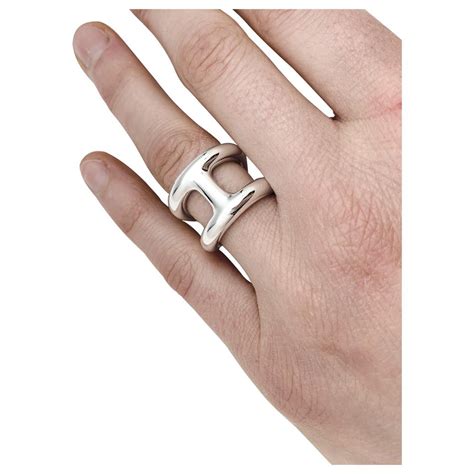 bague style hermès argent
